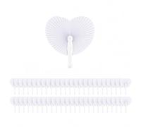 Tempo di saldi 10 Paquetes de 12 abanicos de Papel de 24 x 22 cm con corazón o Redondo para Bodas y Fiestas