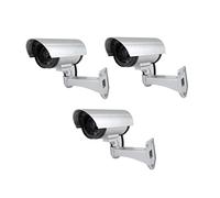 tempo di saldi 3 Cámaras De Vigilancia Falsas Al Aire Libre Luz Led Intermitente Infrarrojos -