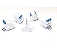 TEMPO DI SALDI 5 adaptadores de triple enchufe 2 tomas bipaso 16 A/10 A + toma bipaso universal
