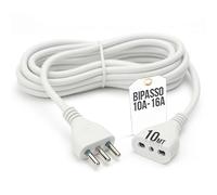 Tempo DI SALDI Alargador eléctrico de 10 Metros, Flexible y Resistente, con Enchufe eléctrico y Toma de 16 A bipaso. Cable alargador eléctrico, práctico para entornos domésticos y Profesionales