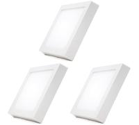 tempo di saldi Panel LED de 18 W, cuadrado, 21 x 21 cm, lámpara de techo de superficie blanca (Paquete de 3)