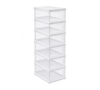 tempo di saldi Zapatero que ahorra espacio con 6 estantes aproximadamente 25,5 x 34,5 x 105 cm, plástico rígido - Organizador para zapatos con puertas transparentes para entrada, dormitorio y armario