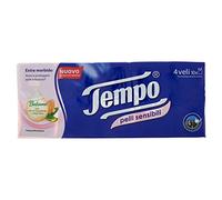 Tempo Pañuelos con aloe vera para pieles sensibles, paquete de 10 paquetes