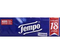 Tempo - Pañuelos de algodón, suaves en la piel y ultrarresistentes, 18 paquetes