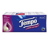 Tempo Tempo 830312 - Pañuelos de papel (20 x 9 unidades, 4 capas, lavables a máquina, 0,74 g, 20 unidades), color claro