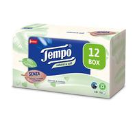 Tempo Tempo - Paquetes de pañuelos de papel natural y suave, 4 capas, resistentes a la máquina, pañuelos suaves naturales, sin fragancias, tintes ni alérgenos, 12 paquetes de 70 pañuelos desechables