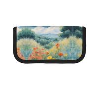 Temporada Acuarelas de Flores Pequeño Estuche Simple Estuche Estético Estuche de Almacenamiento de Lápices Bolsa de Almacenamiento para Plumas Oficina, Black, Talla única, Organizador de bolsas