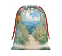 Temporada de acuarelas de hierbas y flores, bolsas de Navidad con cordón, bolsas de recuerdo de fiesta, bolsas reutilizables para caramelos, bodas, San Valentín