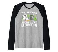 Temporada de Impuestos Deducción Contador Divertido Asesor Fiscal Financiero Camiseta Manga Raglan