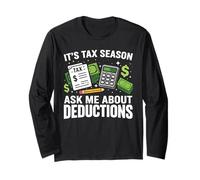 Temporada de Impuestos Deducción Contador Divertido Asesor Fiscal Financiero Manga Larga