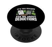 Temporada de Impuestos Deducción Contador Divertido Asesor Fiscal Financiero PopSockets PopGrip Adhesivo