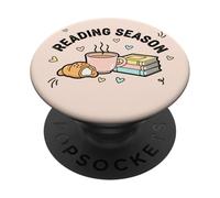 Temporada de Lectura Libros acogedores Café Lindo Amante de los Libros Ratón PopSockets PopGrip Adhesivo