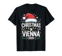 Temporada de Vacaciones, Divertido Sombrero de Papá Noel, Navidad en Viena 2025 Camiseta