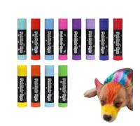Temporary Dog Hair Dye - 12PCS | Washable Pet Grooming Color Chalk Pens | Safe Hair Coloring Kit For Small Large Dogs Cats Horses, Fun Pet Styling For Parties Festivals Daily Use