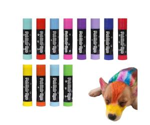 Temporary Dog Hair Dye, Washable Pet Grooming Hair Dye Set, Chalk Pens for Cats Dogs Horses, Vibrant Colors for Grooming, Temporary Hair Color Kit for Small to Large Pets