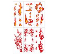 Temporary Flame Stickers - 6-Sheet Waterproof Decals, Realistic Skin | Kids Temporary Stickers For Holiday Halloween Birthday Festival And Party Fun