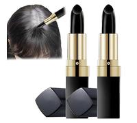 Temporary Hair Coloring Stick,3 In 1 Plant Hair Dye Stick,Natural Hairline Shadow Stick,Quickly Cover Up Grey Hair,Portable Hair Dye Stick (Black-2pcs)