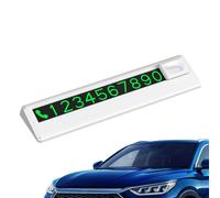 Temporary Parking Card - Luminous Phone Number Plate | Car Parking Number Plate With Glow Magnetic Design | Mini Digital Display, Traceless Adhesive, Waterproof, Car Decoration For SUV Dashboard,