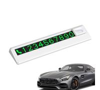 Temporary Parking Number Plate - Car Contact Info Holder | Transparent Display with Adjustable Numbers, Compact Foldable Design, Auto Desk or Windshield Accessory for Drivers 4.57x1.06x0.35 in