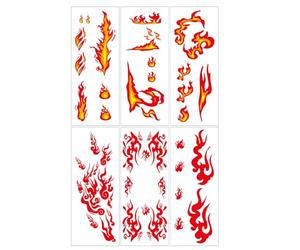 Temporary Stickers,6 Hojas De Calcomanías Realistas Y Divertidas,Pegatinas Con Llamas Para El Cuerpo Y Decoraciones De | Ideales Para Ninos Adolescentes s Halloween Cumpleanos Y Fogatas