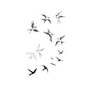 Temporary Tattoo Stickers For Women Men Flock Of Birds Temporary Tattoo Sticker, Waterproof Magic Tattoo, Lasts To 15 Days Fake Tattoo, Semi Permanent Tattoo. Waterproof Tattoo Sticker