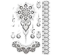 Temporary Tattoo Stickers For Women Waterproof Temporary Tattoo Stickers Mandala Lace Hand Finger Wedding White Fake Tatto Flash Tatoo Body Art For Women Bride Waterproof Tattoo Sticker