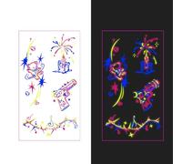 Temporary Tattoos Adult | Glow in Dark Tattoos + UV Stickers for Clubs & GD Concert 2025 | Black Light Reactive,40ps,050L