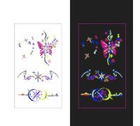 Temporary Tattoos Adult | Glow in Dark Tattoos + UV Stickers for Clubs & GD Concert 2025 | Black Light Reactive,40ps,056R