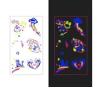 Temporary Tattoos Adult | Glow in Dark Tattoos + UV Stickers for Clubs & GD Concert 2025 | Black Light Reactive,40ps,039A