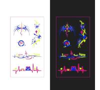 Temporary Tattoos Adult | Glow in Dark Tattoos + UV Stickers for Clubs & GD Concert 2025 | Black Light Reactive,40ps,055Q