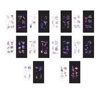 Temporary Tattoos Adult | Glow in Dark Tattoos + UV Stickers for Clubs & GD Concert 2025 | Black Light Reactive,4ps,039A-048J