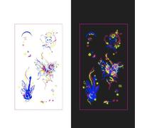 Temporary Tattoos Adult | Glow in Dark Tattoos + UV Stickers for Clubs & GD Concert 2025 | Black Light Reactive,40ps,040B