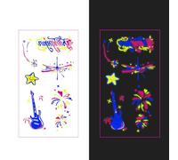 Temporary Tattoos Adult | Glow in Dark Tattoos + UV Stickers for Clubs & GD Concert 2025 | Black Light Reactive,40ps,053O