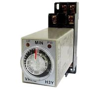 Temporizador de 0-3 minutos H3Y-2 relé de tiempo de retardo de encendido de 8 pines con enchufe AC220V/AC110V/DC24V/DC12V(DC24V)