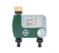 Temporizador de agua de doble salida, controlador automático de riego de jardín, sistema de 2 aspersores con pantalla LED, temporizador ajustable de grifo de manguera impermeable para césped (cobre)