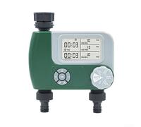 Temporizador de agua de doble salida, controlador automático de riego de jardín, sistema de 2 aspersores con pantalla LED, temporizador ajustable de grifo de manguera impermeable para césped (plástico