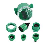 Temporizador de agua electrónico LCD digital automático, controlador de riego de jardín, de aspersor programable para el hogar, césped, balcón, plástico verde, 9,8 cm x 16,5 cm