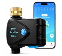 Temporizador de Agua WiFi con Entrada de latón, no Requiere concentrador, Temporizador Inteligente de Grifo de Manguera con medidor de Flujo Integrado, Control de aplicación Smart Life de 2.4 GHz