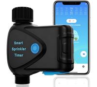 Temporizador de Agua WiFi con Medidor de Flujo - Sin Hub Requerido, Temporizador Riego Inteligente con Sensor de Flujo Compatible Alexa & Google Home, Monitor de Uso de Agua en Tiempo Real