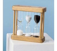 Temporizador de arena de madera 3 en 1, mini reloj de arena, decoración creativa de arena, pequeños adornos, reloj de cocina, gestión del tiempo, 1, 3, 5 minutos, cristal para cocinar, máscara de yoga