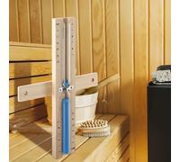Temporizador de arena de reloj de arena de 15 minutos para sala de sauna, reloj de arena giratorio de madera con alta resistencia al calor, sincronización para ejercicio de yoga y spa, blanco (azul)