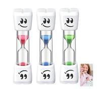 Temporizador de Arena para Cepillo de Dientes de 2 Minutos, Juego de 3 Relojes de Arena con Sonrisas para Niños, acrílico Resistente, Colores Azul Rosa Verde, Reloj Visual para baño hogar y Aula