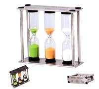 Temporizador de Arena, Reloj de Arena de 3/4/5 Minutos, Reloj de de Acero Inoxidable con para Cocina, Aula, decoración del hogar