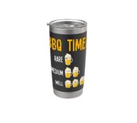 Temporizador de barbacoa Raro Medio Bueno Amantes de la carne Beber cerveza Vaso térmico de acero inoxidable de doble pared