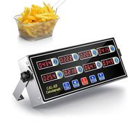 Temporizador de cocina comercial de 8 canales, temporizador de cocina digital, recordatorio de freidora, horneado, comedor, con timbre de volumen ajustable, acero inoxidable para restaurante, hogar