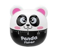 Temporizador de Cocina con Forma de Panda de Dibujos Animados, Reloj Despertador mecánico de Cocina, contadores manuales de Forma de Animal para Herramienta de temporización de cocción(Rosado)