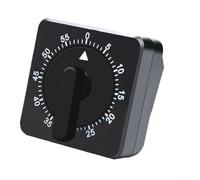 Temporizador de cocina, cuerda mecánica de 60 minutos, recordatorio de alarma fuerte, no requiere batería, para entrenamiento de estudio de cocina (negro)