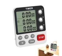 Temporizador de cocina de 3 canales - Temporizador de huevos magnético digital | Material ABS + Pantalla LCD Cronómetro de reloj de cuenta regresiva multifuncional 3 en 1 | Temporizadores de cocción d