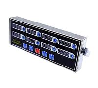 Temporizador de Cocina Digital Comercial de 8 Canales, Temporizador Calculador de Acero Inoxidable con Alarma, Recordatorio de Reloj, Enchufe de la UE