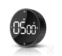 Temporizador de Cocina Digital magnético Recargable con Pantalla LED Grande, Alarma Fuerte, 3 ajustes preestablecidos (5/15/25 min), 3 Niveles de Volumen, Ideal para Cocina, Fitness y Oficina (Negro)
